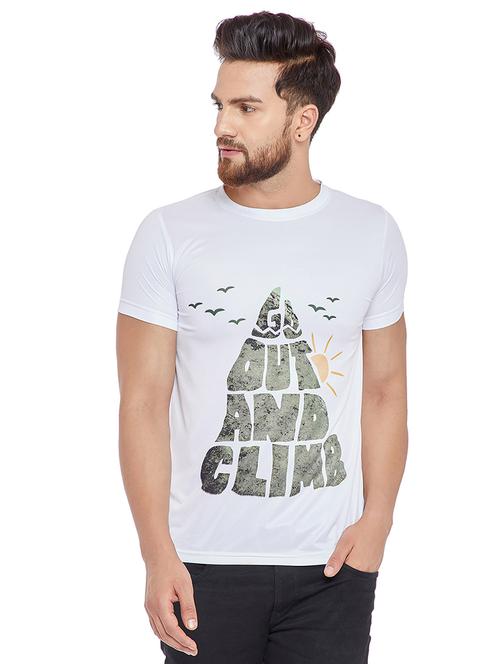 white polyester front print t-shirt - 15517952 - Very Small Image - 1