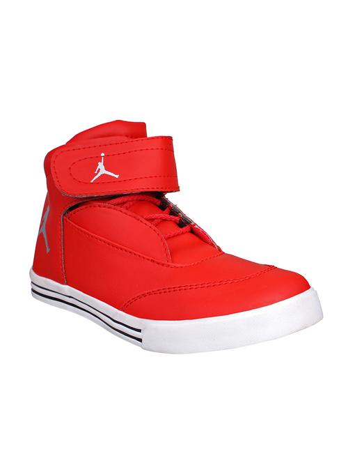 red leatherette lace up sneakers - 15518074 - Very Small Image - 1
