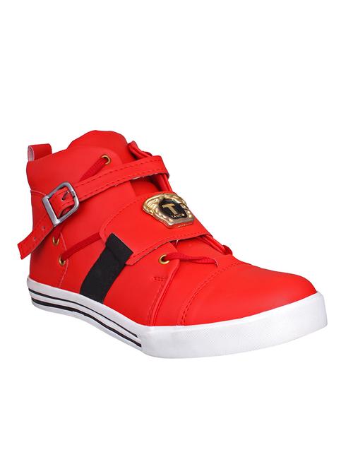 red leather lace up sneakers - 15518076 - Very Small Image - 1