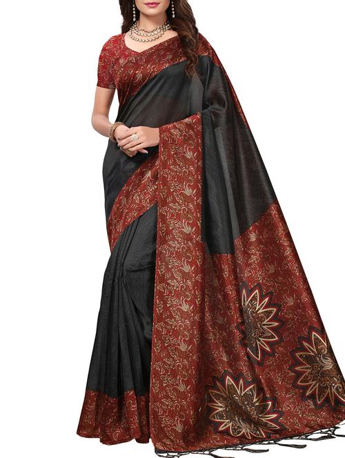 contrast border mysore silk saree - 15518162 - Very Small Image - 1
