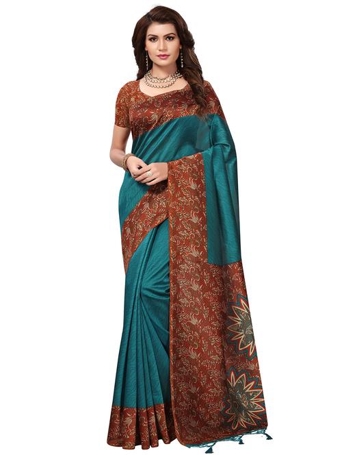 kalamkari border mysore silk saree - 15518165 - Very Small Image - 1