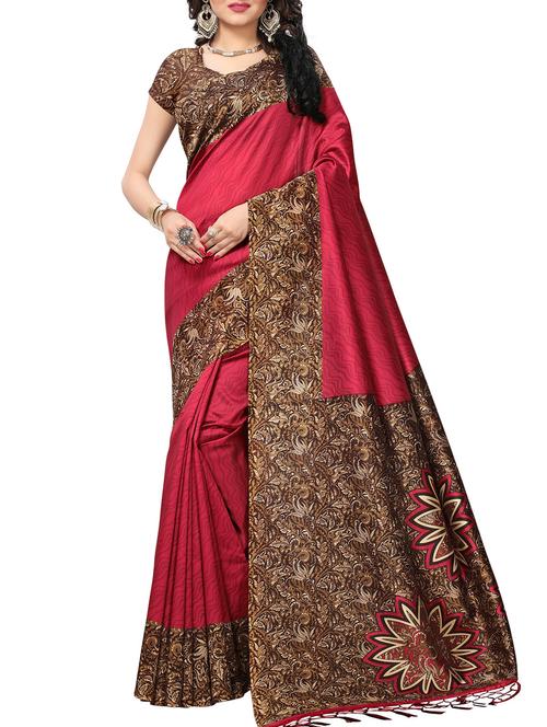 contrast border mysore silk saree - 15518166 - Very Small Image - 1