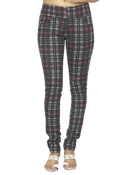 mid waist checkered jegging - 15518260 - Very Small Image - 1