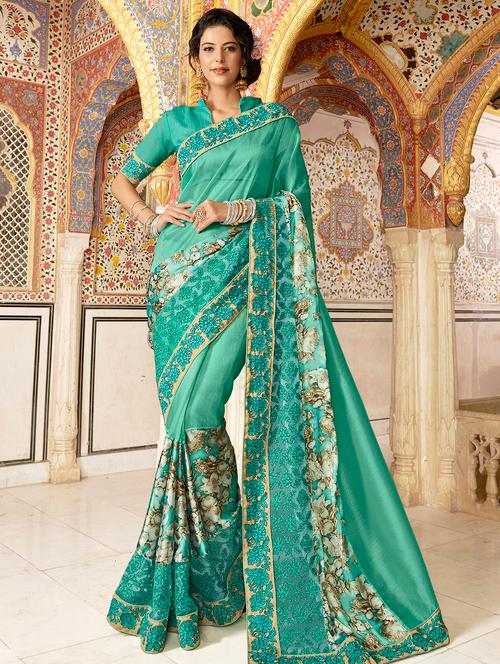 floral bordered saree - 15518658 - Very Small Image - 1