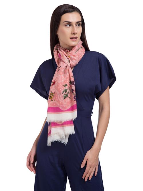floral woolen stole - 15518863 - Very Small Image - 1