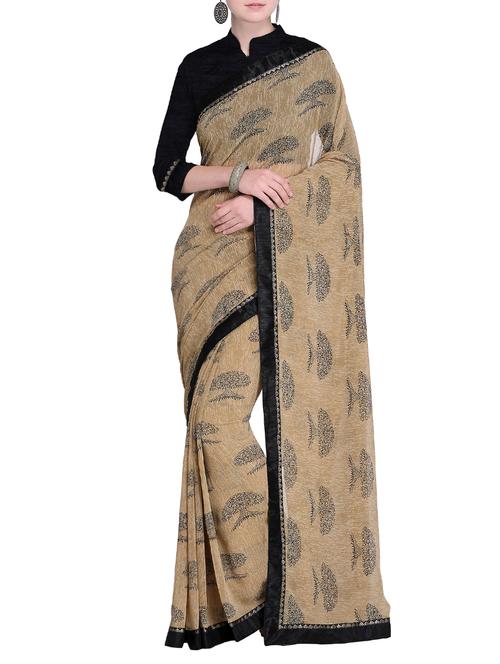 lace border conversational printed saree with blouse - 15519266 - Very Small Image - 1