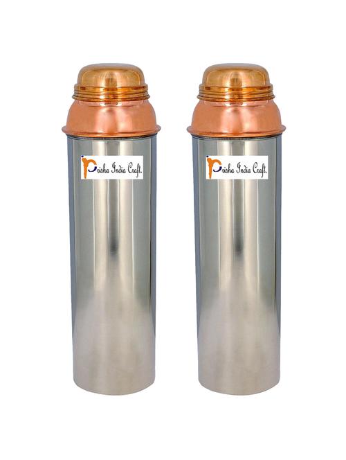 set of 2 pure copper water bottles - 15519357 - Very Small Image - 1