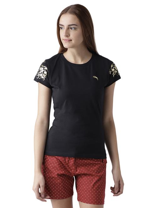 foil print sleeved tee - 15519430 - Very Small Image - 1