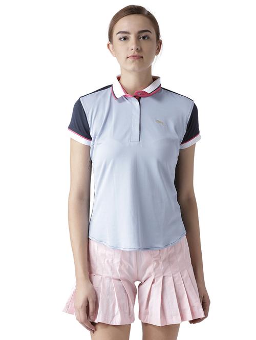 concealed placket colour block tee - 15519441 - Very Small Image - 1