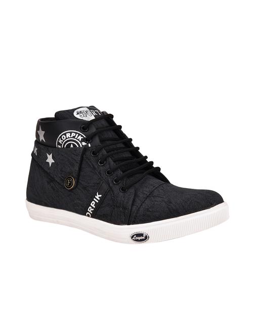 black leatherette lace up sneakers - 15519556 - Very Small Image - 1