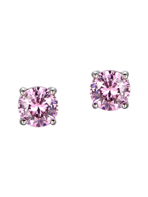 pink silver tone stone earrings - 15519602 - Very Small Image - 1