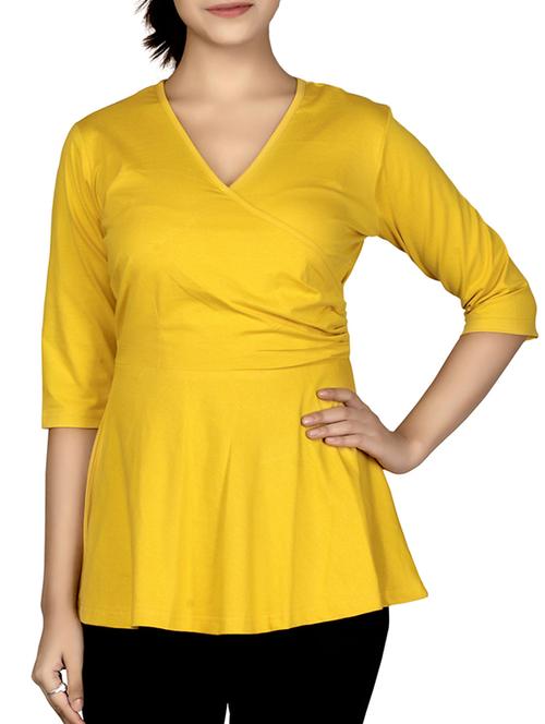 overlap v neck top - 15519879 - Very Small Image - 1