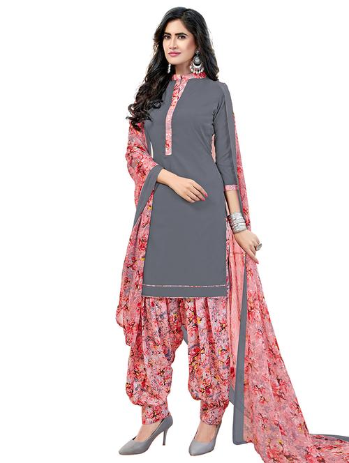 floral unstitched salwar suit - 15519916 - Very Small Image - 1