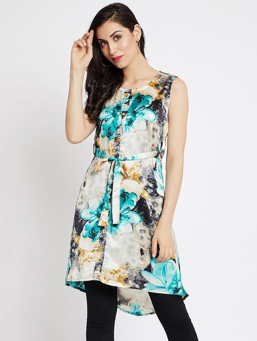 button-up self belted high-low tunic - 15520370 - Very Small Image - 1