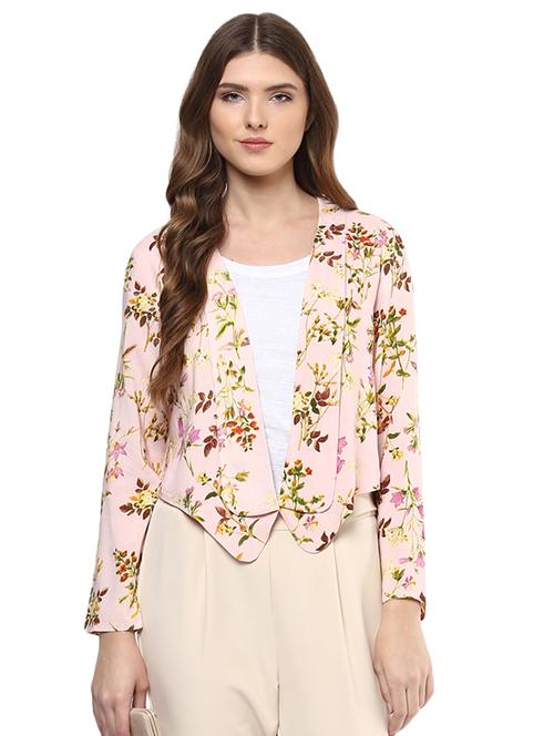 floral shawl collar detail layered top - 15520519 - Very Small Image - 1