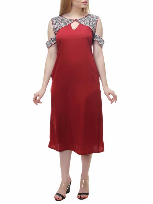 cold shoulder a-line dress - 15520727 - Very Small Image - 1