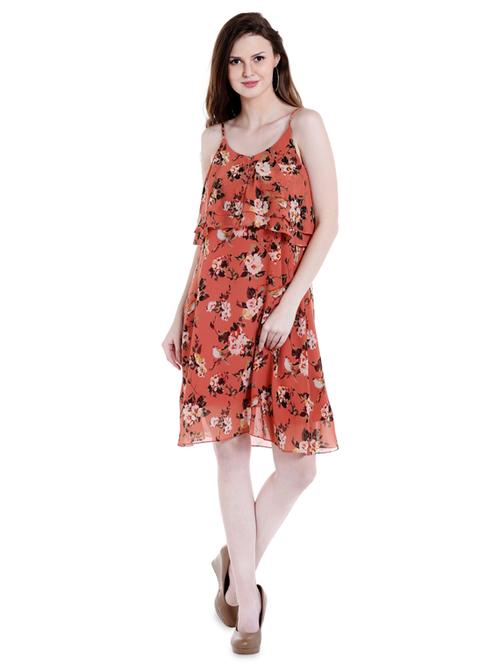 overlay printed a-line dress - 15520795 - Very Small Image - 1