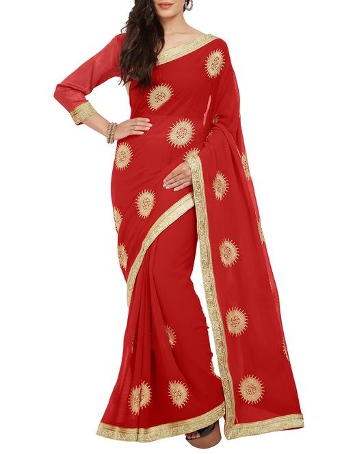 floral dori embroidered saree with blouse - 15521095 - Very Small Image - 1