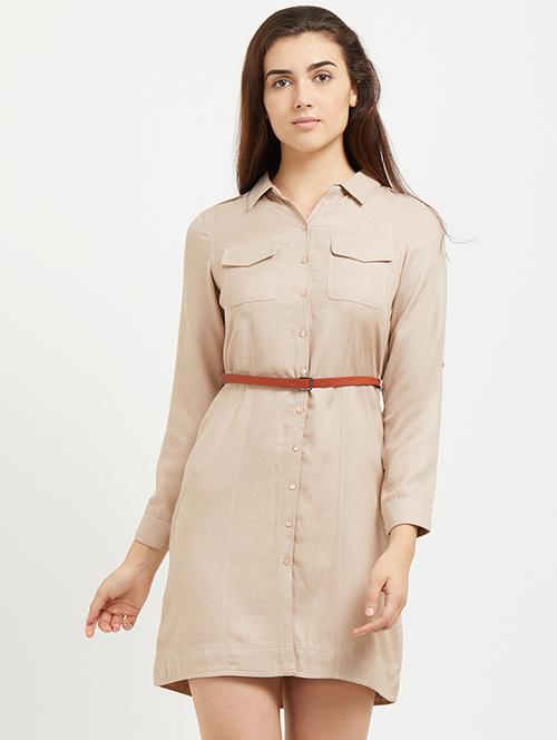 pocket patch belted shirt dress - 15521868 - Very Small Image - 1