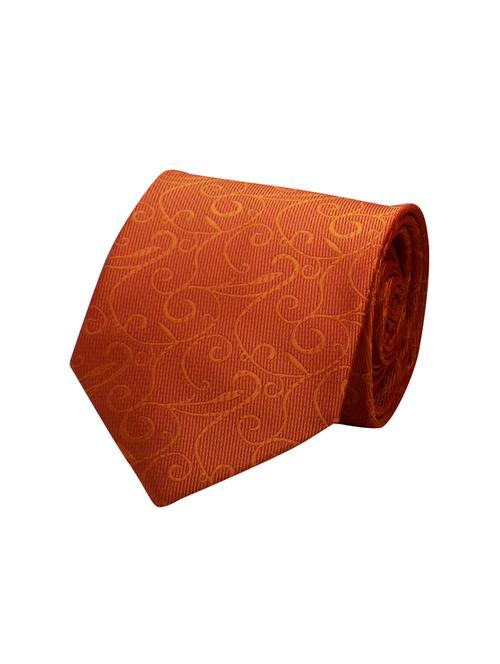orange micro fiber tie with pocket square - 15522568 - Very Small Image - 1
