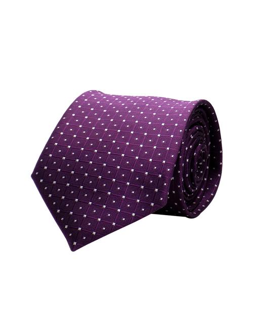 purple micro fiber tie & pocketsquare - 15522583 - Very Small Image - 1