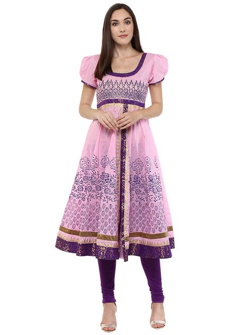 block print anarkali kurta - 15523769 - Very Small Image - 1