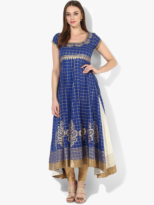 checkered anarkali kurta - 15523783 - Very Small Image - 1