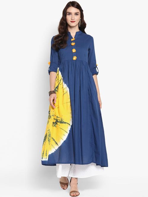 tie & dye printed kurta with palazzo set - 15524556 - Very Small Image - 1