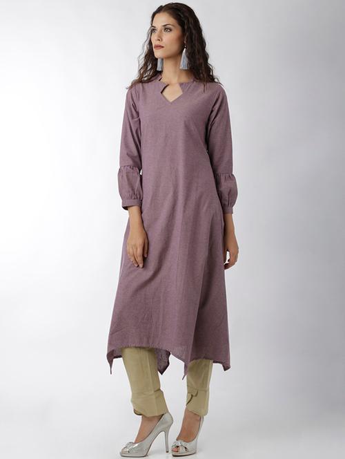 lavender asymmetric kurta - 15524648 - Very Small Image - 1