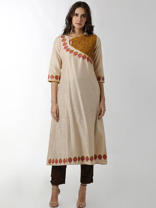 embroidered a-line kurta - 15524737 - Very Small Image - 1