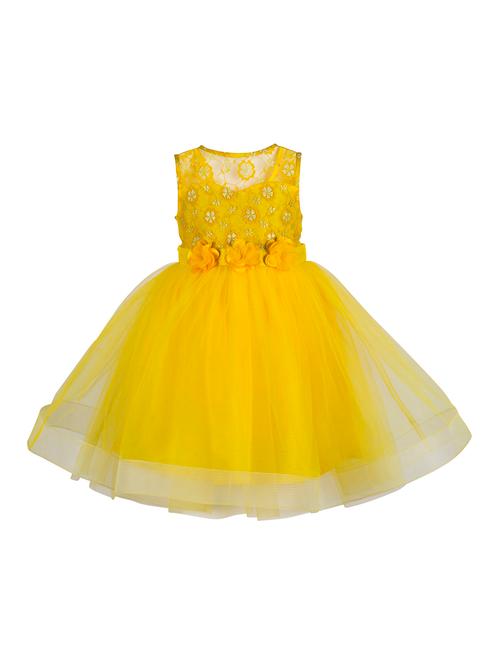yellow net frock - 15524788 - Very Small Image - 1