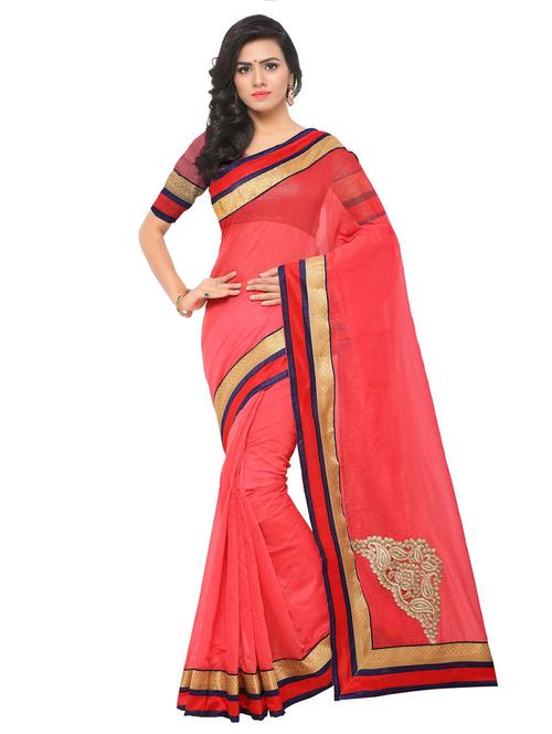 zari border chanderi saree with blouse - 15525419 - Very Small Image - 1