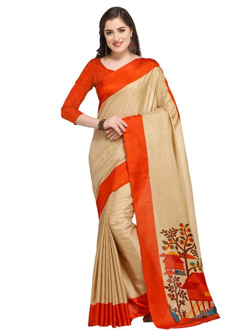 contrast bordered saree - 15525454 - Very Small Image - 1
