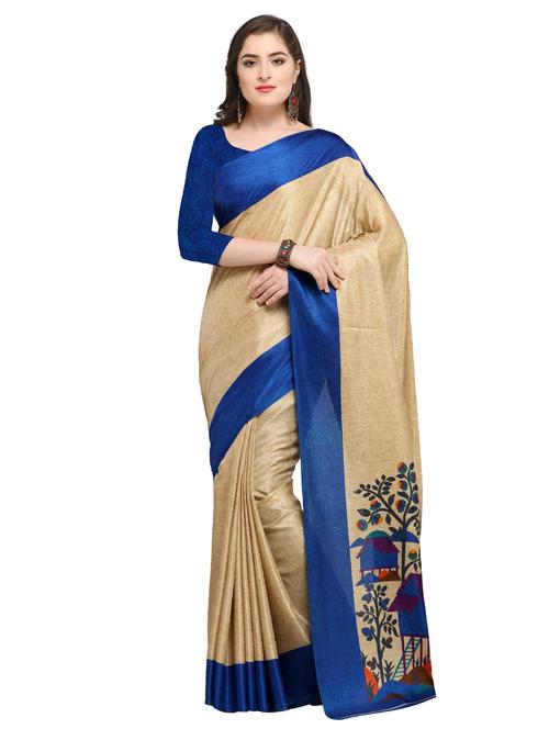 contrast border saree with blouse - 15525455 - Very Small Image - 1