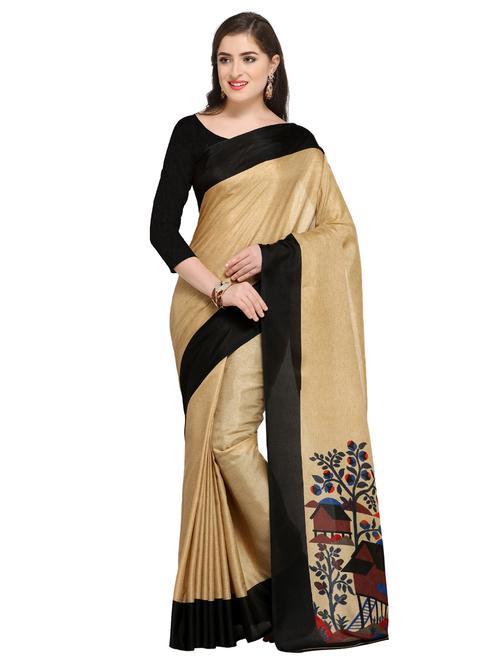 contrast bordered saree with blouse - 15525456 - Very Small Image - 1