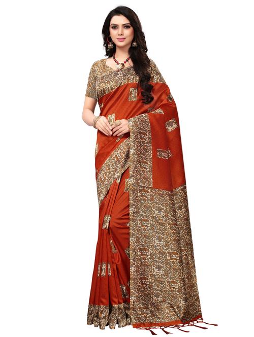 printed mysore silk saree with blouse - 15525477 - Very Small Image - 1
