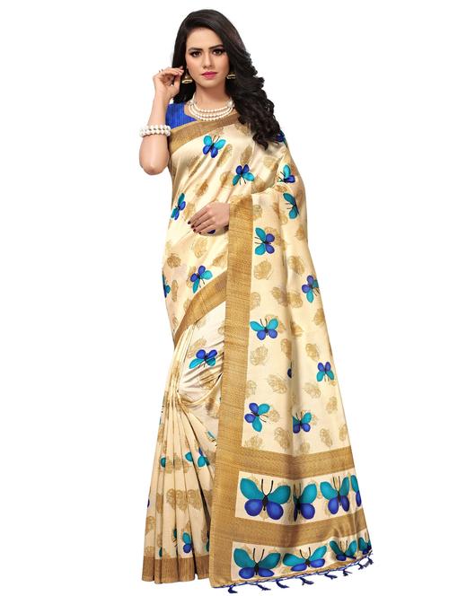conversational printed mysore silk saree with blouse - 15525480 - Very Small Image - 1