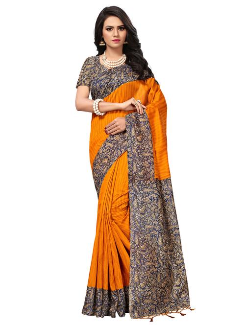 contrast border mysore silk saree with blouse - 15525484 - Very Small Image - 1