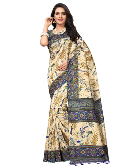 printed mysore silk saree with blouse - 15525497 - Very Small Image - 1