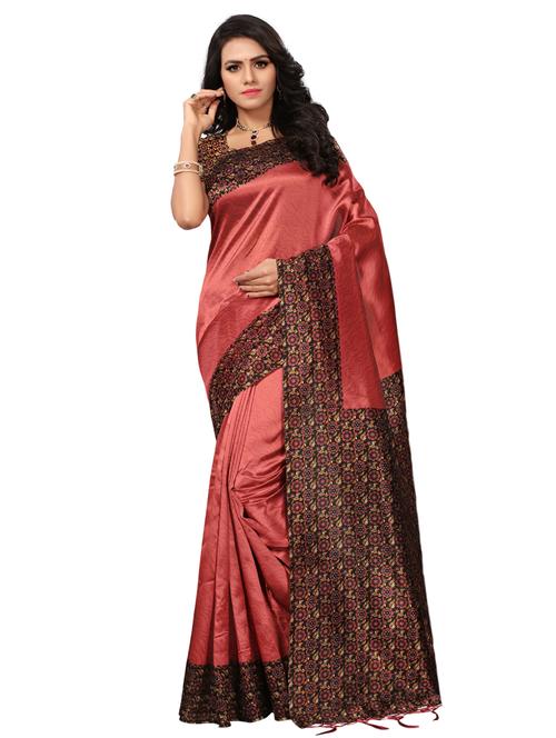 contrast border mysore silk saree with blouse - 15525507 - Very Small Image - 1