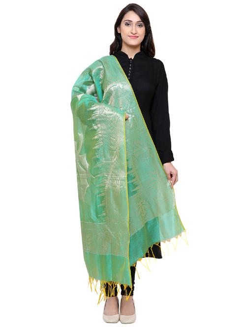 silk chanderi with tassels dupatta - 15526024 - Very Small Image - 1