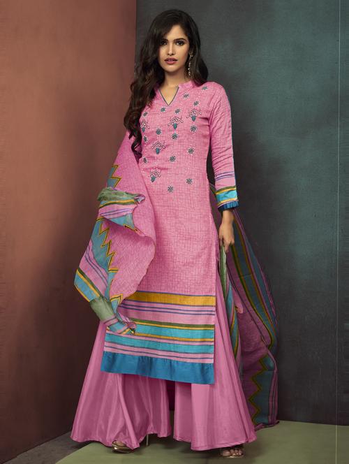 embellished printed sharara suit set - 15526300 - Very Small Image - 1