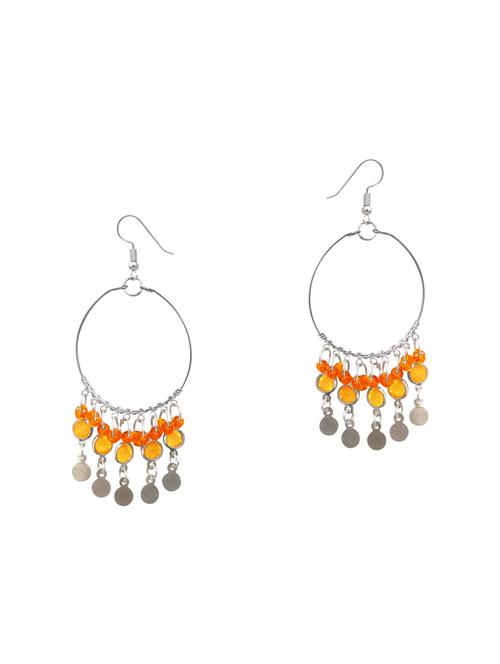 orange metal drop earring - 15526404 - Very Small Image - 1