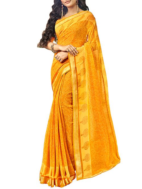 zari bordered printed saree with blouse - 15526782 - Very Small Image - 1