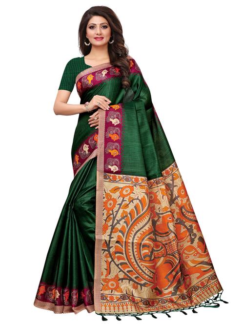 conversational bordered printed saree with blouse - 15526824 - Very Small Image - 1