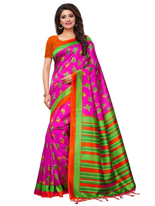 conversational printed saree with blouse - 15526834 - Very Small Image - 1