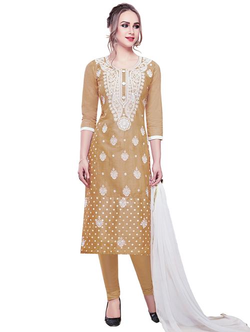embroidered unstitched churidaar suit - 15526909 - Very Small Image - 1