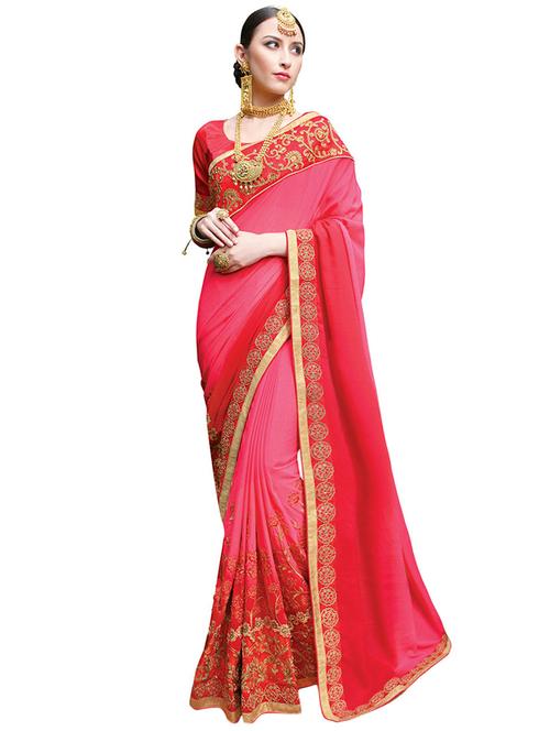 zari embroidered saree with blouse - 15527452 - Very Small Image - 1