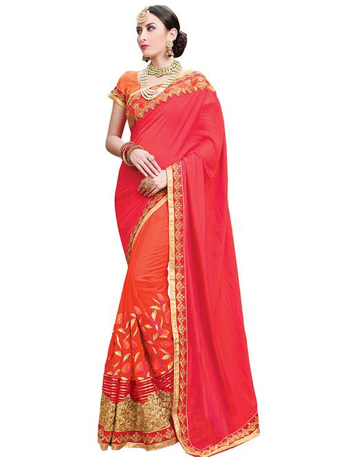 zari floral embroidered saree with blouse - 15527470 - Very Small Image - 1