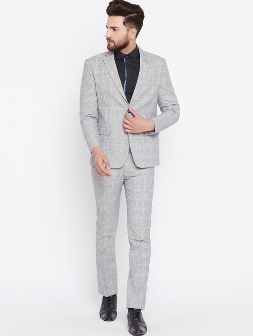 grey polyester blend single breasted suit - 15527562 - Very Small Image - 1